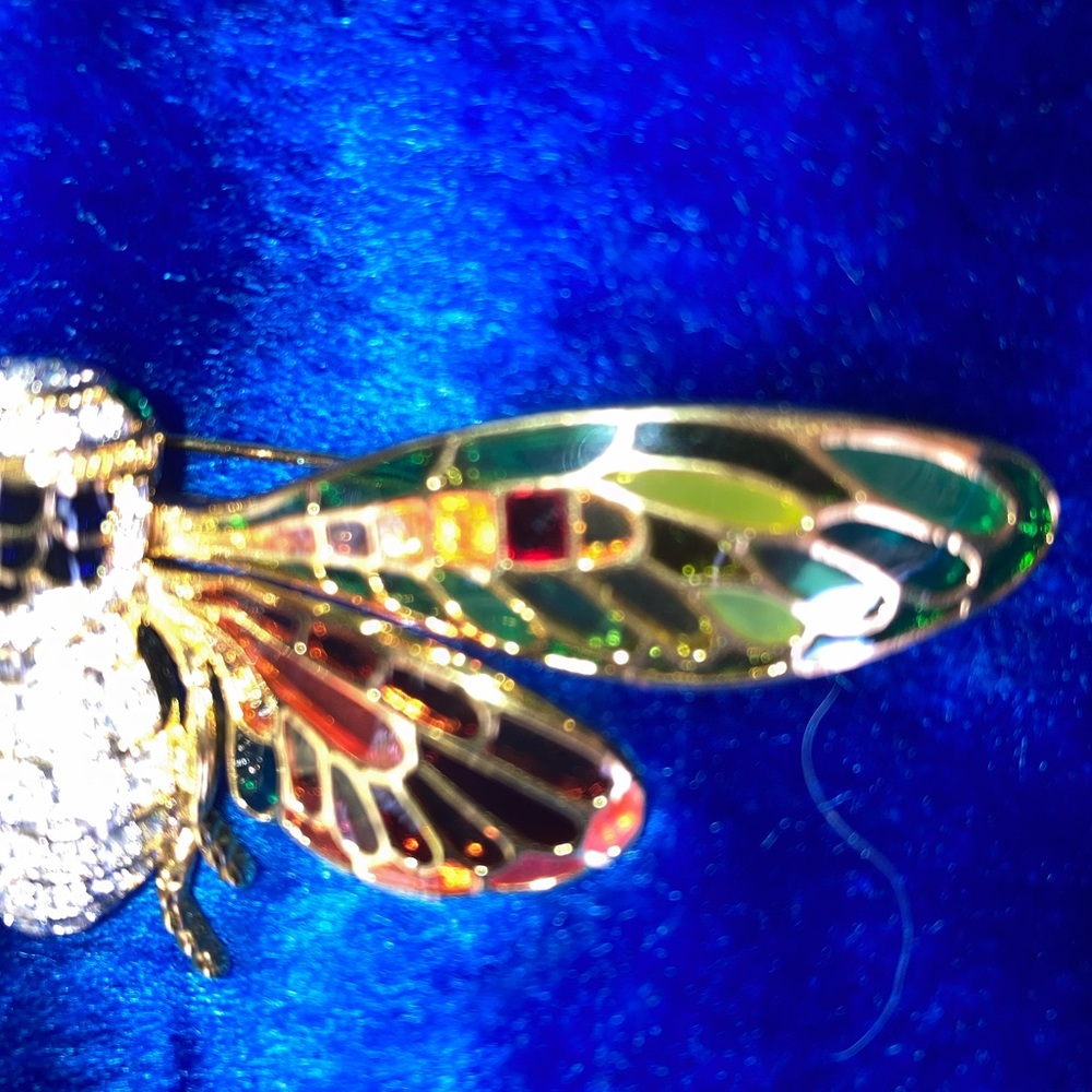 A RARE Joan Rivers Cicada  Colorful Insect Brooch - Picture 7 of 9